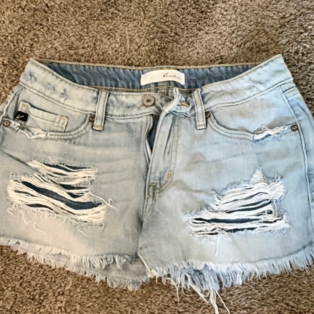 KanCan Blue Distressed Jean Shorts